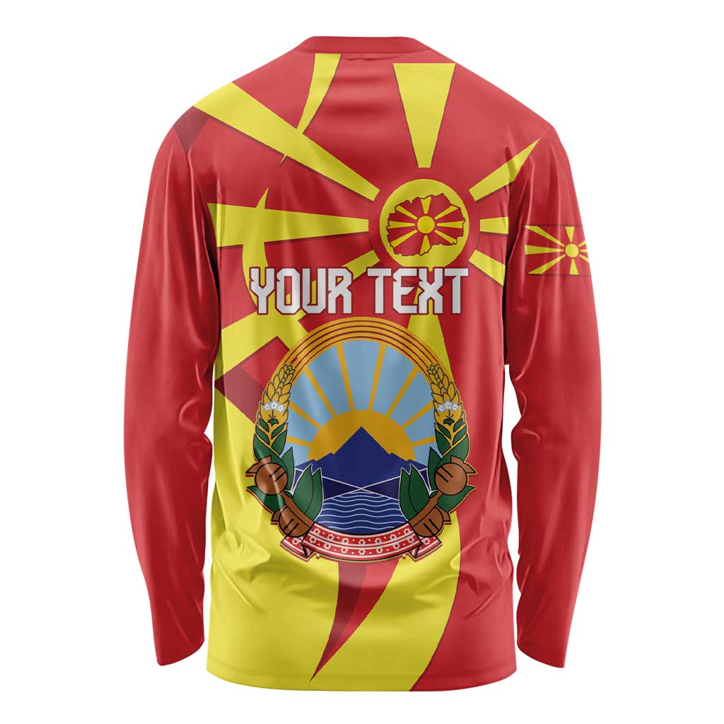 Macedonia National Day Long Sleeve Shirt Makedonija Flag Curves Style