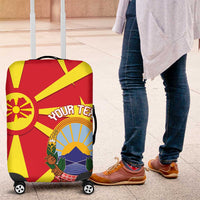 Macedonia National Day Luggage Cover Makedonija Flag Curves Style