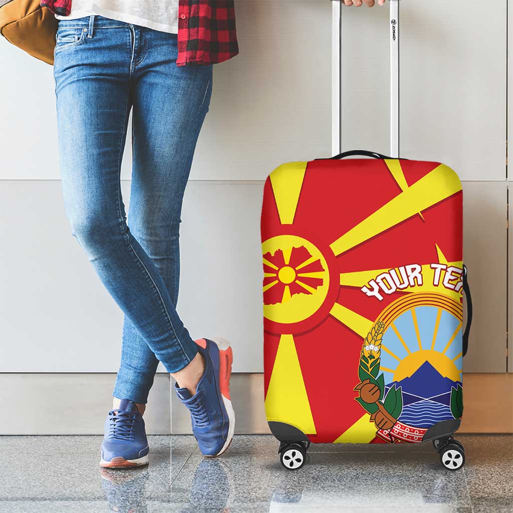 Macedonia National Day Luggage Cover Makedonija Flag Curves Style