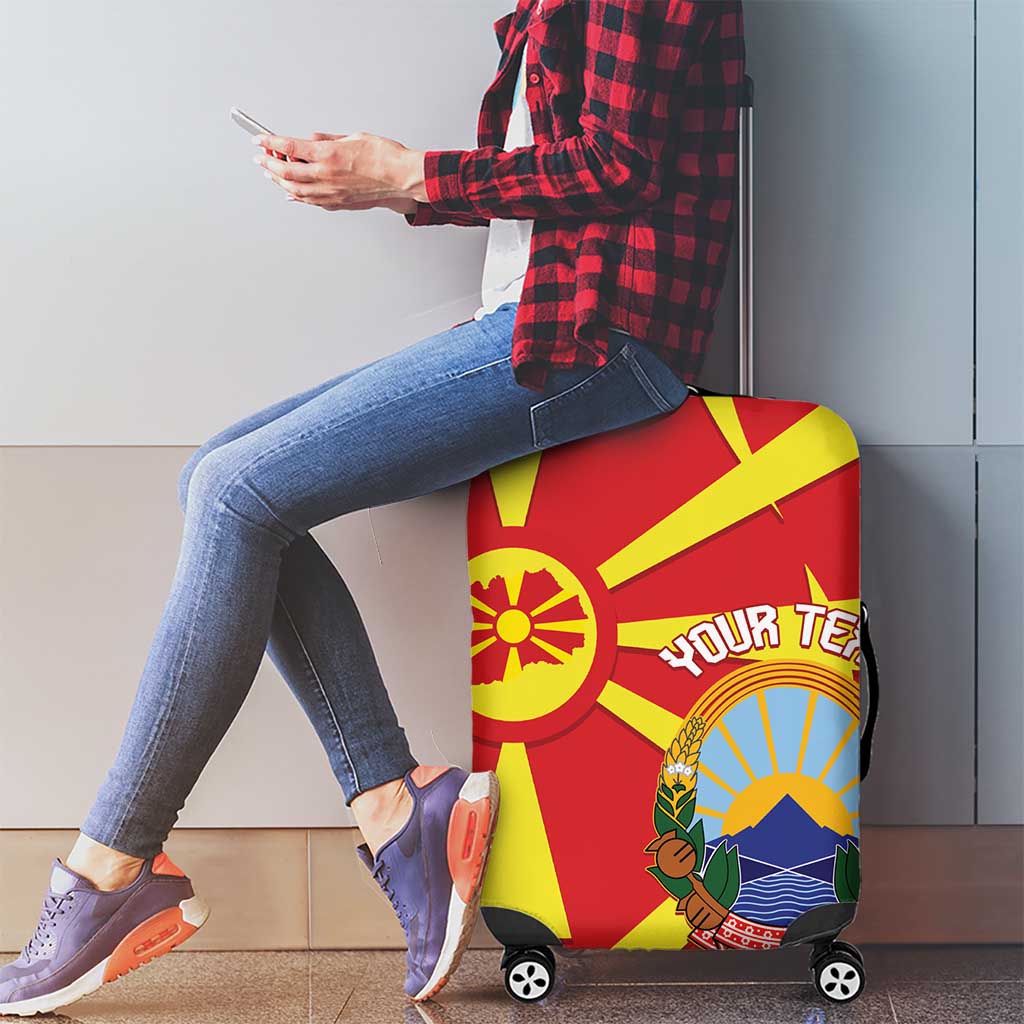 Macedonia National Day Luggage Cover Makedonija Flag Curves Style