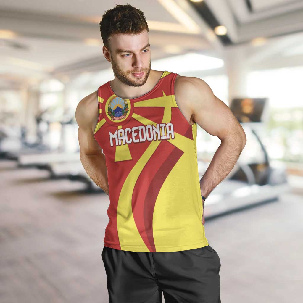 Macedonia National Day Men Tank Top Makedonija Flag Curves Style
