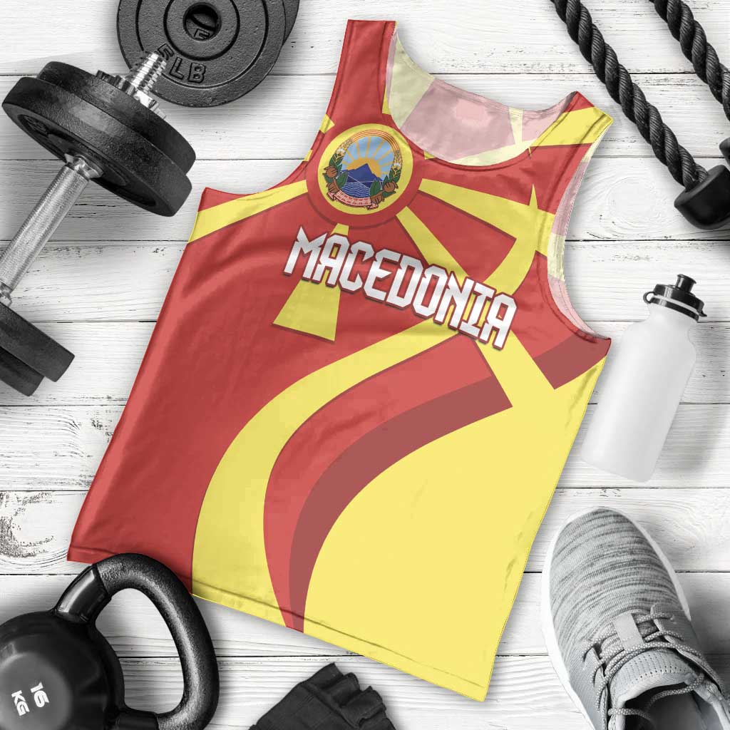 Macedonia National Day Men Tank Top Makedonija Flag Curves Style