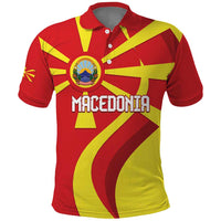 Macedonia National Day Polo Shirt Makedonija Flag Curves Style