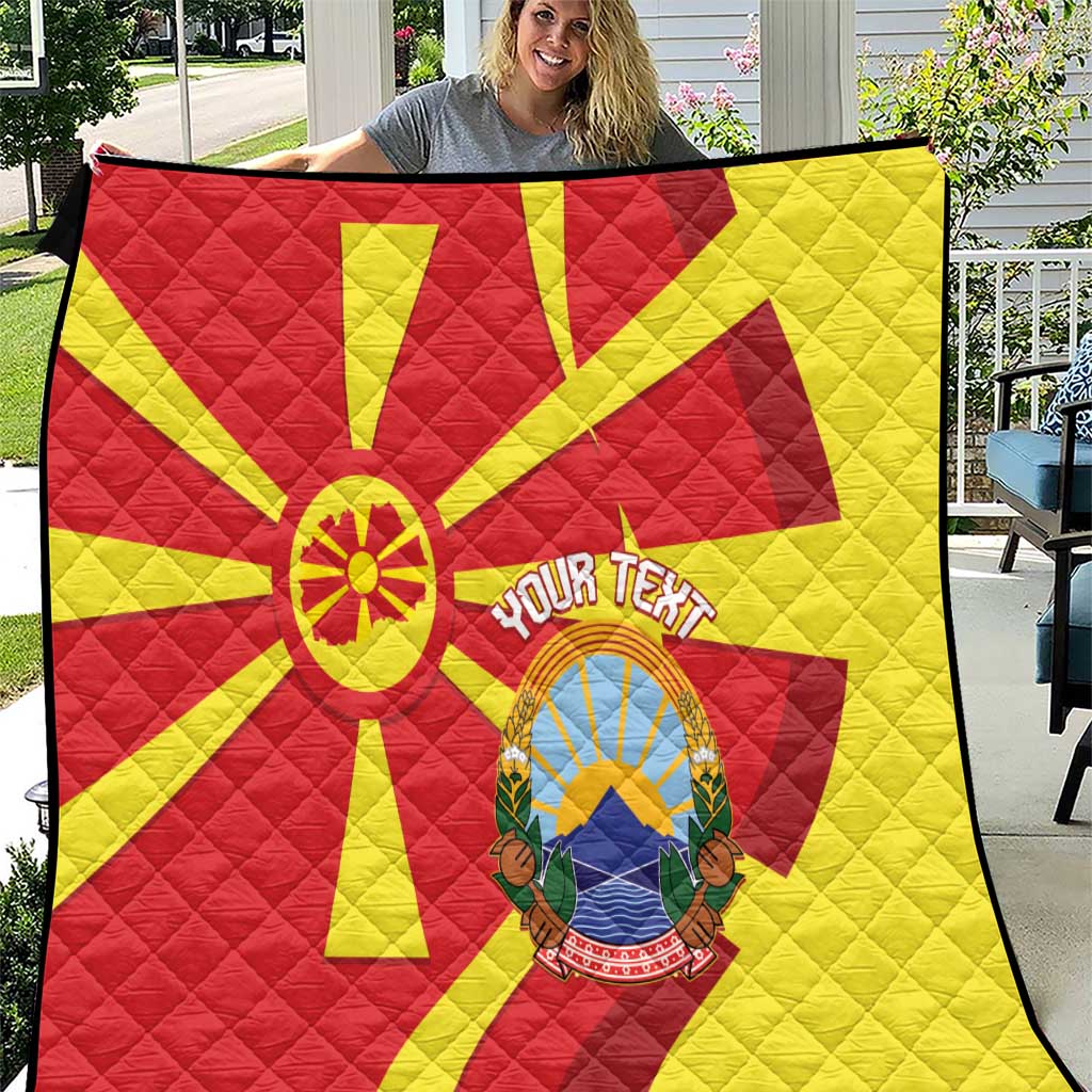 Macedonia National Day Quilt Makedonija Flag Curves Style