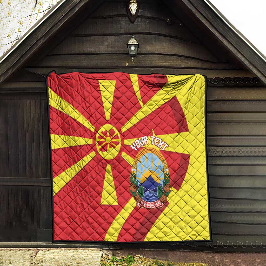 Macedonia National Day Quilt Makedonija Flag Curves Style