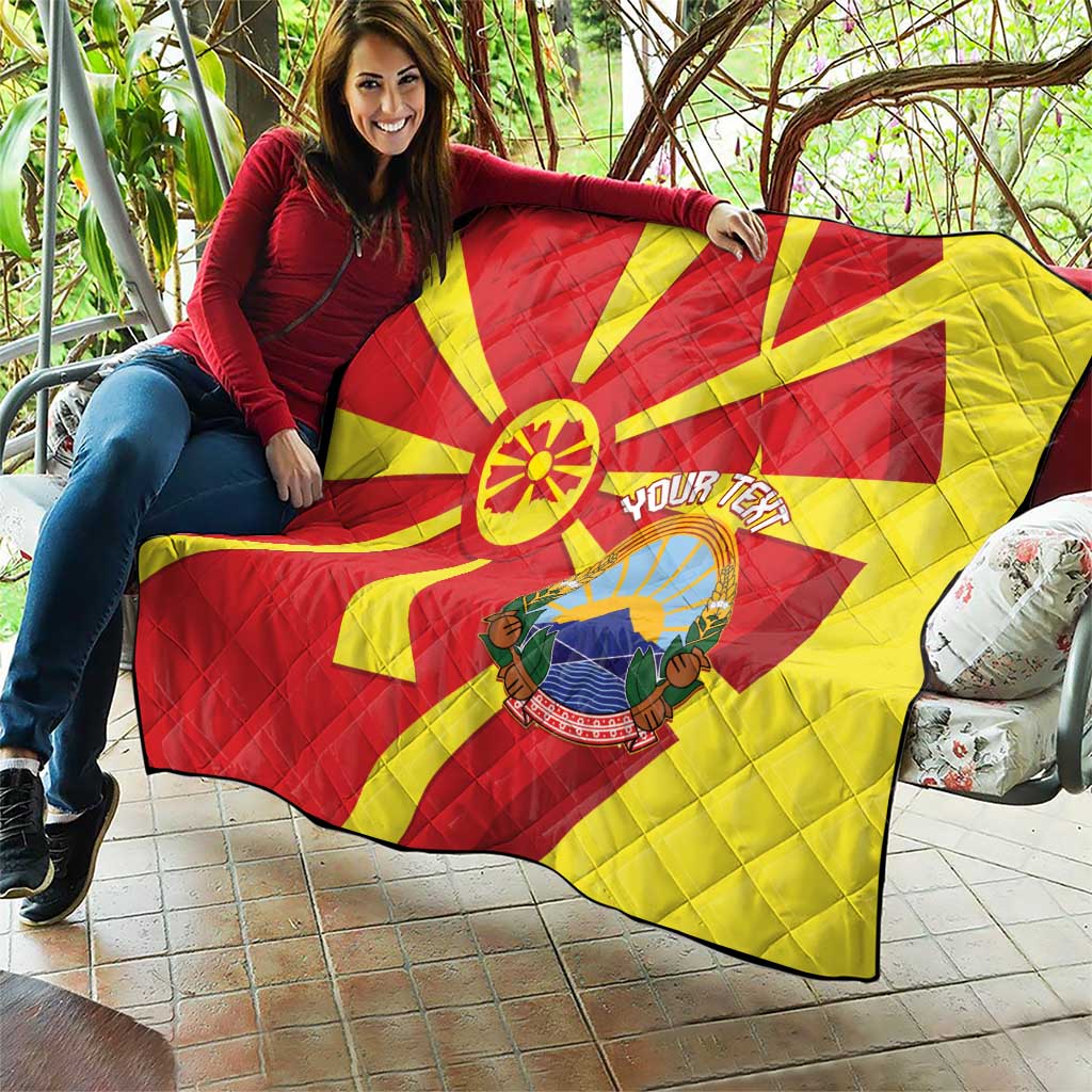 Macedonia National Day Quilt Makedonija Flag Curves Style