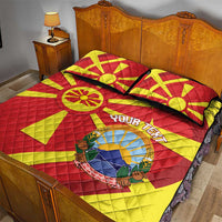 Macedonia National Day Quilt Bed Set Makedonija Flag Curves Style