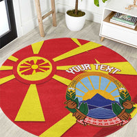 Macedonia National Day Round Carpet Makedonija Flag Curves Style