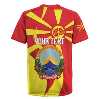 Macedonia National Day Rugby Jersey Makedonija Flag Curves Style
