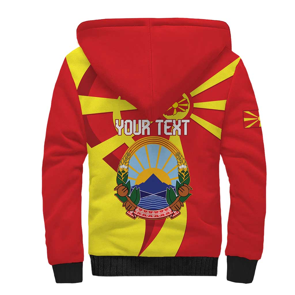 Macedonia National Day Sherpa Hoodie Makedonija Flag Curves Style