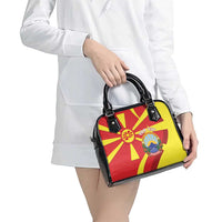 Macedonia National Day Shoulder Handbag Makedonija Flag Curves Style