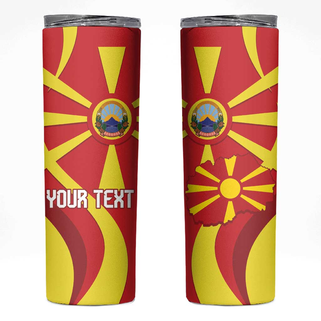 Macedonia National Day Skinny Tumbler Makedonija Flag Curves Style