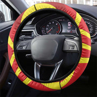Macedonia National Day Steering Wheel Cover Makedonija Flag Curves Style
