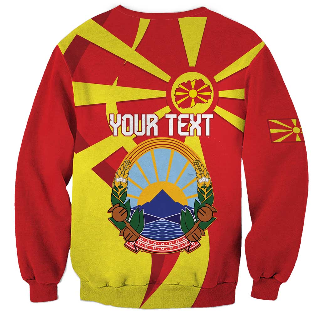 Macedonia National Day Sweatshirt Makedonija Flag Curves Style