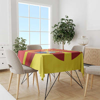 Macedonia National Day Tablecloth Makedonija Flag Curves Style