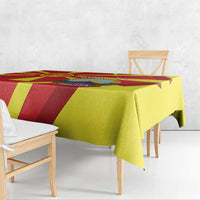 Macedonia National Day Tablecloth Makedonija Flag Curves Style