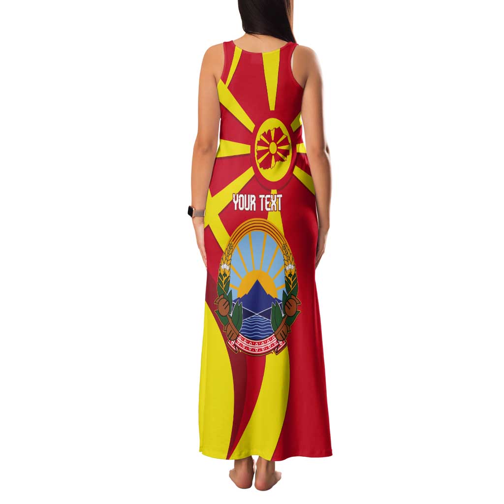 Macedonia National Day Tank Maxi Dress Makedonija Flag Curves Style