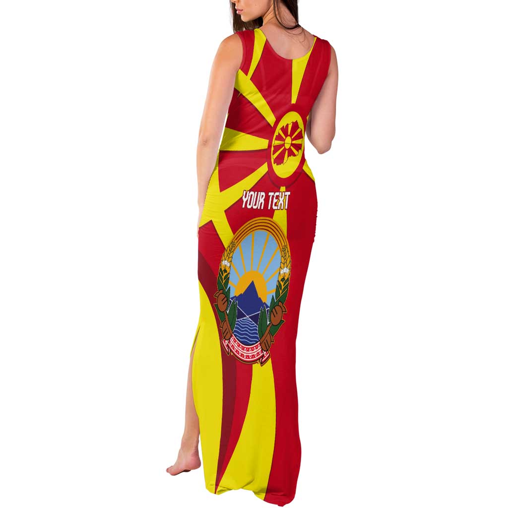 Macedonia National Day Tank Maxi Dress Makedonija Flag Curves Style