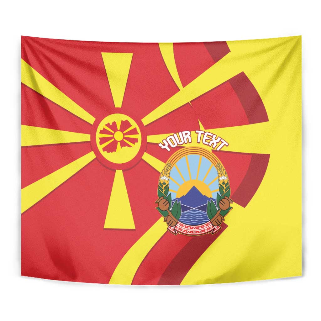 Macedonia National Day Tapestry Makedonija Flag Curves Style