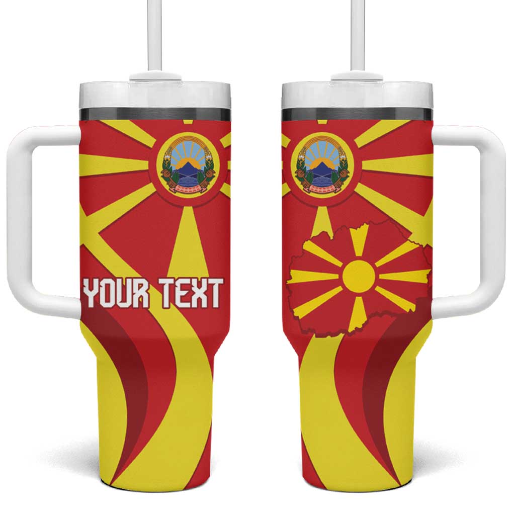 Macedonia National Day Tumbler With Handle Makedonija Flag Curves Style