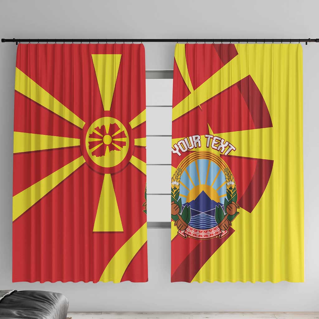 Macedonia National Day Window Curtain Makedonija Flag Curves Style