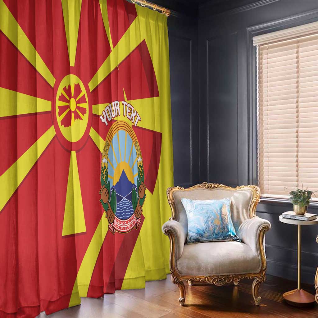 Macedonia National Day Window Curtain Makedonija Flag Curves Style