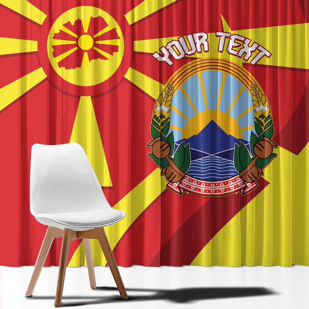 Macedonia National Day Window Curtain Makedonija Flag Curves Style