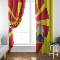 Macedonia National Day Window Curtain Makedonija Flag Curves Style