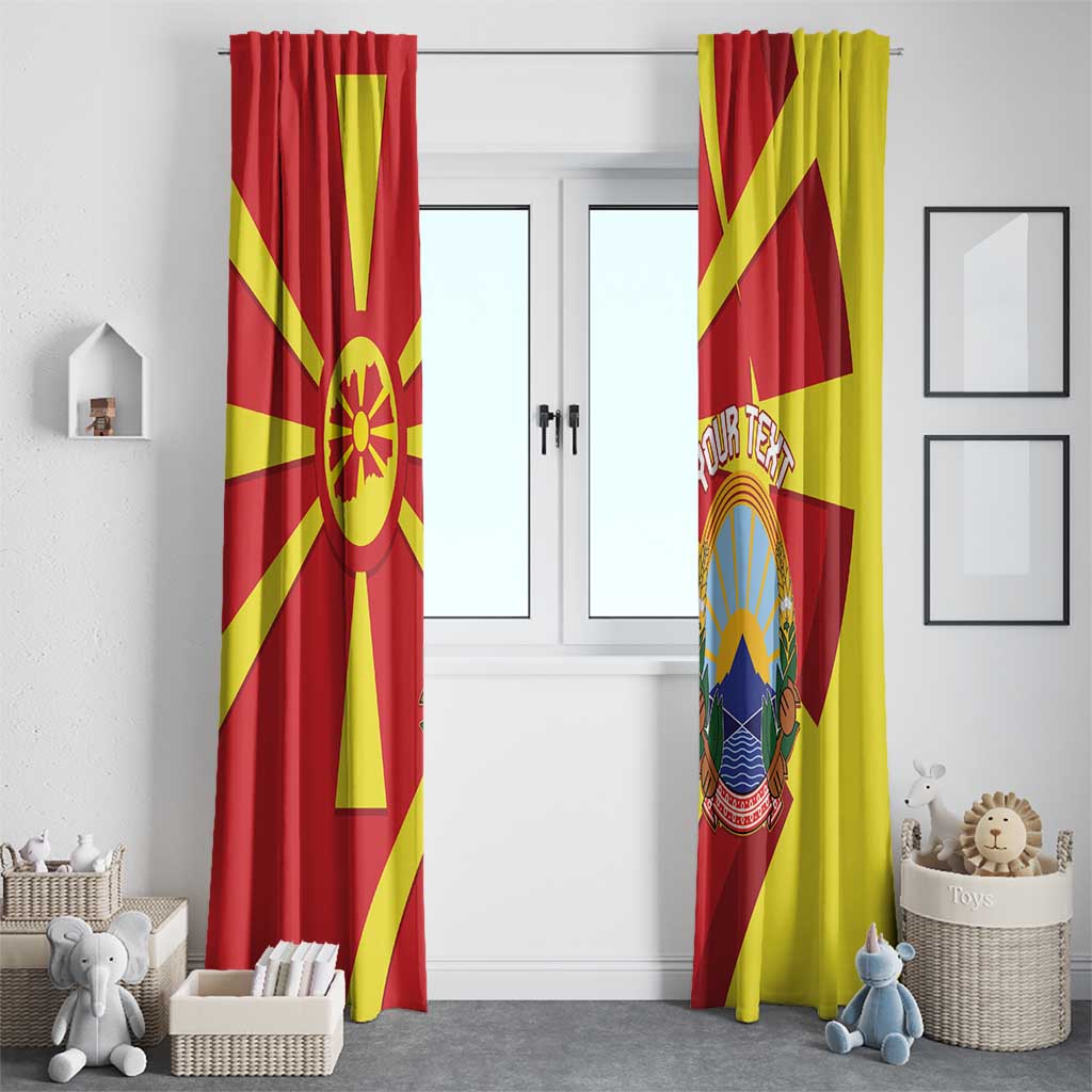 Macedonia National Day Window Curtain Makedonija Flag Curves Style