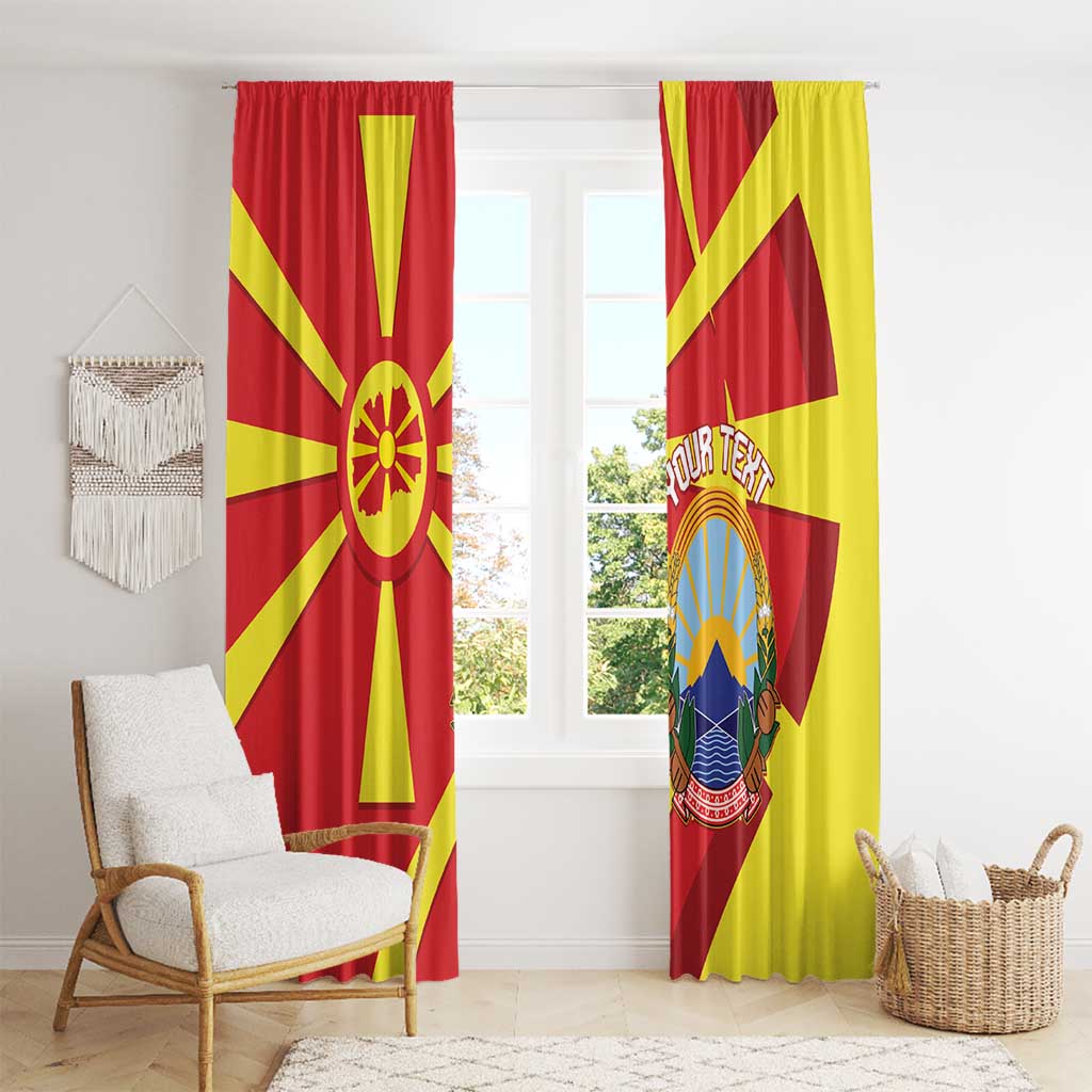 Macedonia National Day Window Curtain Makedonija Flag Curves Style
