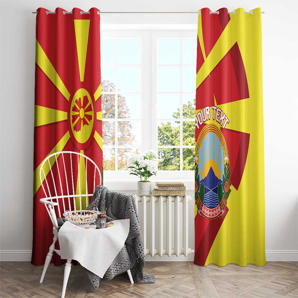 Macedonia National Day Window Curtain Makedonija Flag Curves Style