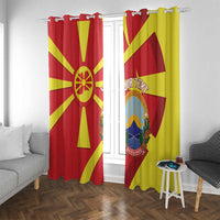 Macedonia National Day Window Curtain Makedonija Flag Curves Style