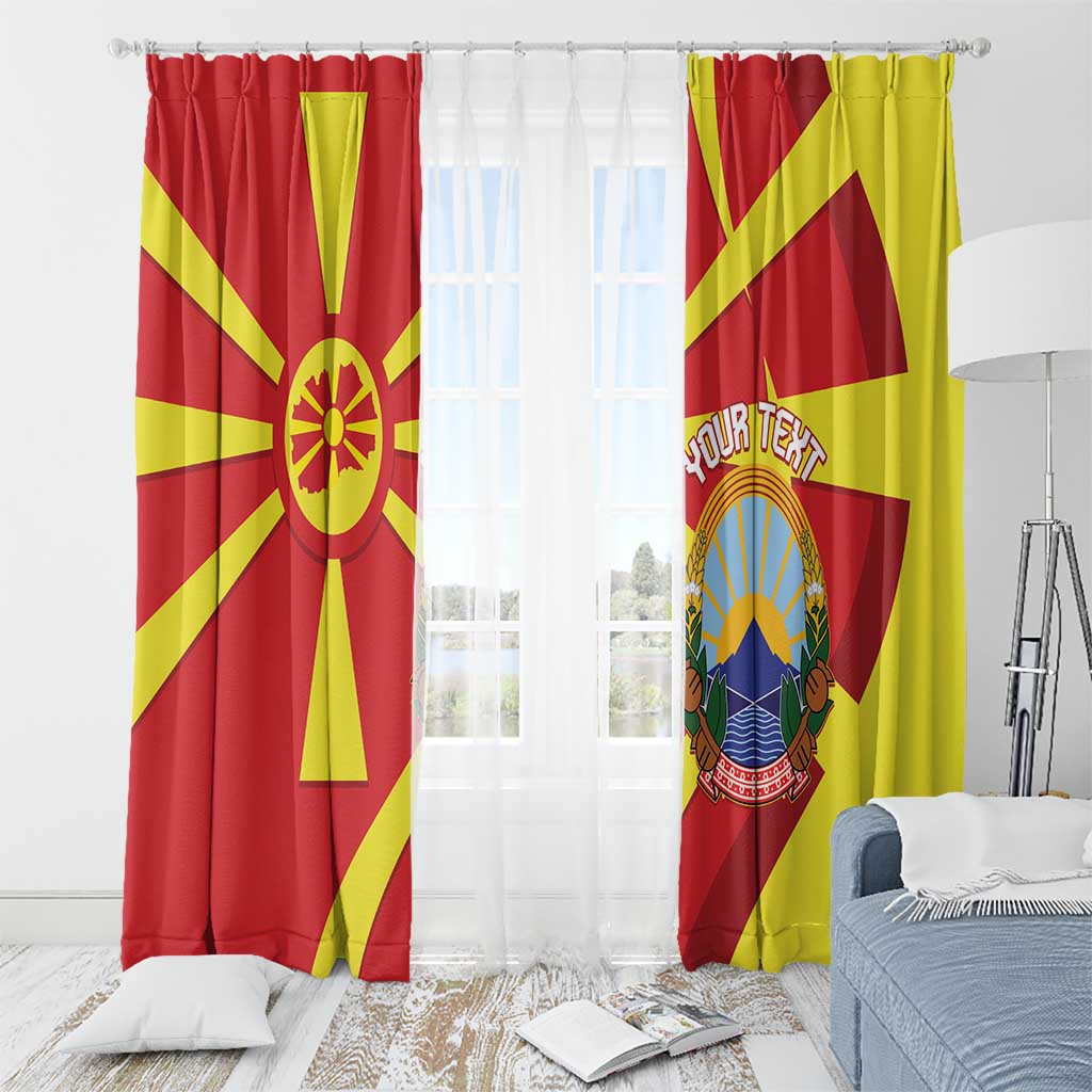 Macedonia National Day Window Curtain Makedonija Flag Curves Style