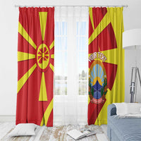 Macedonia National Day Window Curtain Makedonija Flag Curves Style