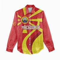 Macedonia National Day Women Casual Shirt Makedonija Flag Curves Style