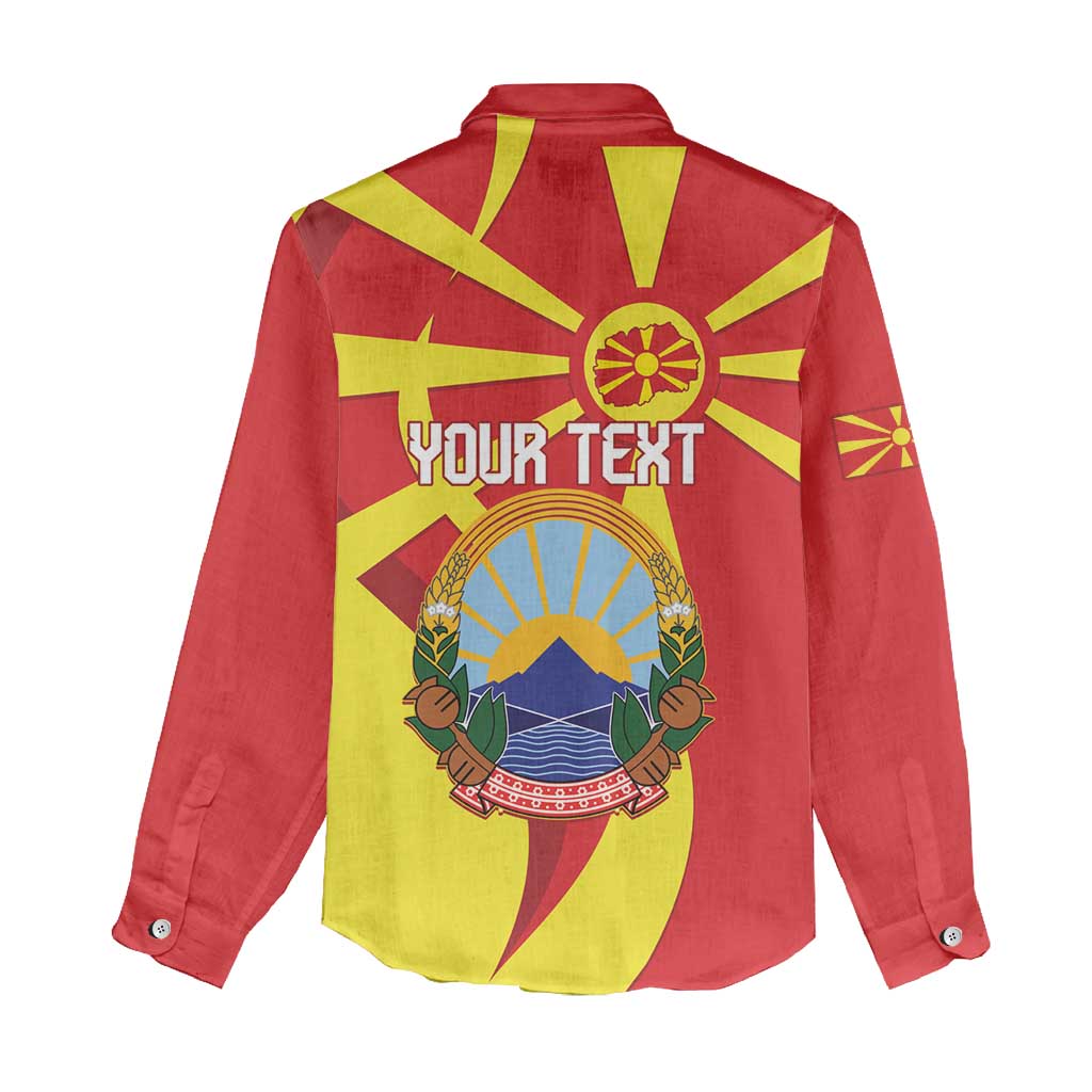 Macedonia National Day Women Casual Shirt Makedonija Flag Curves Style