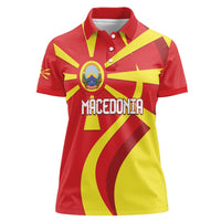 Macedonia National Day Women Polo Shirt Makedonija Flag Curves Style