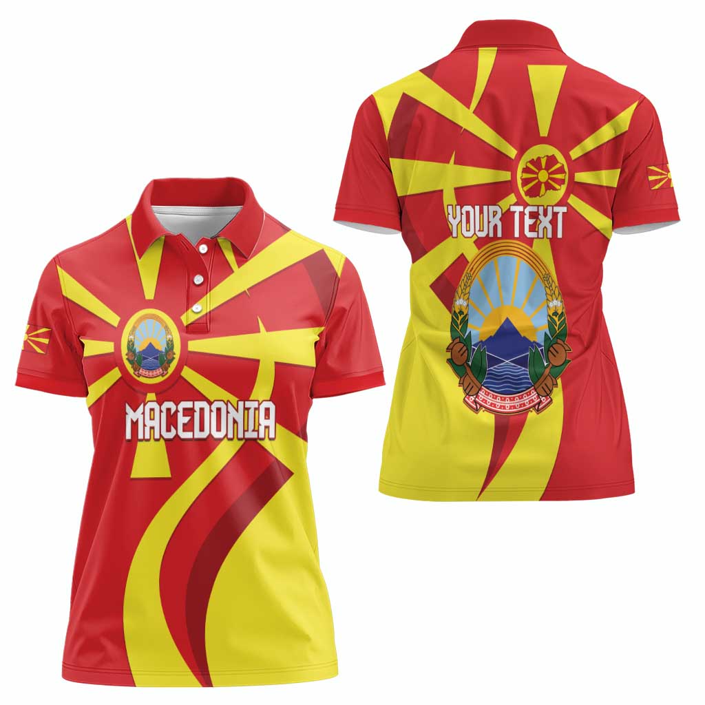 Macedonia National Day Women Polo Shirt Makedonija Flag Curves Style