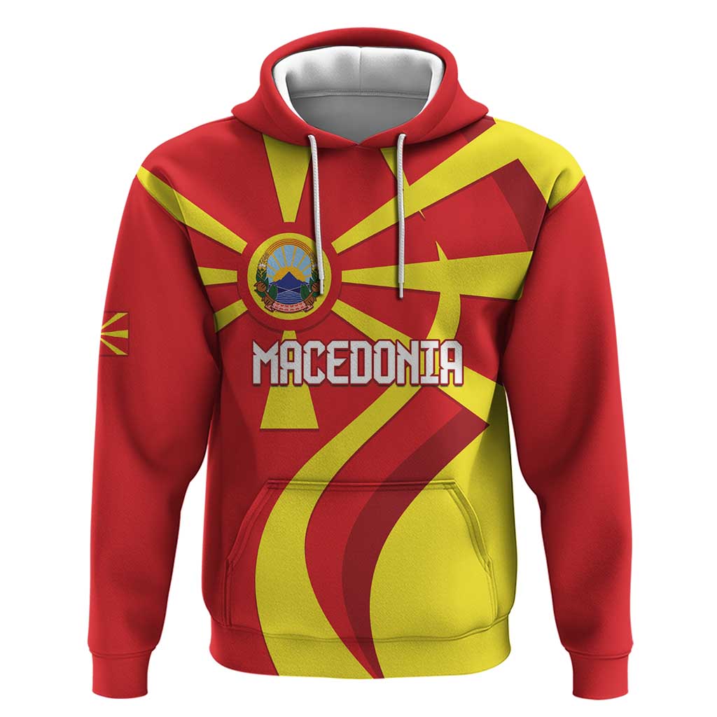 Macedonia National Day Zip Hoodie Makedonija Flag Curves Style
