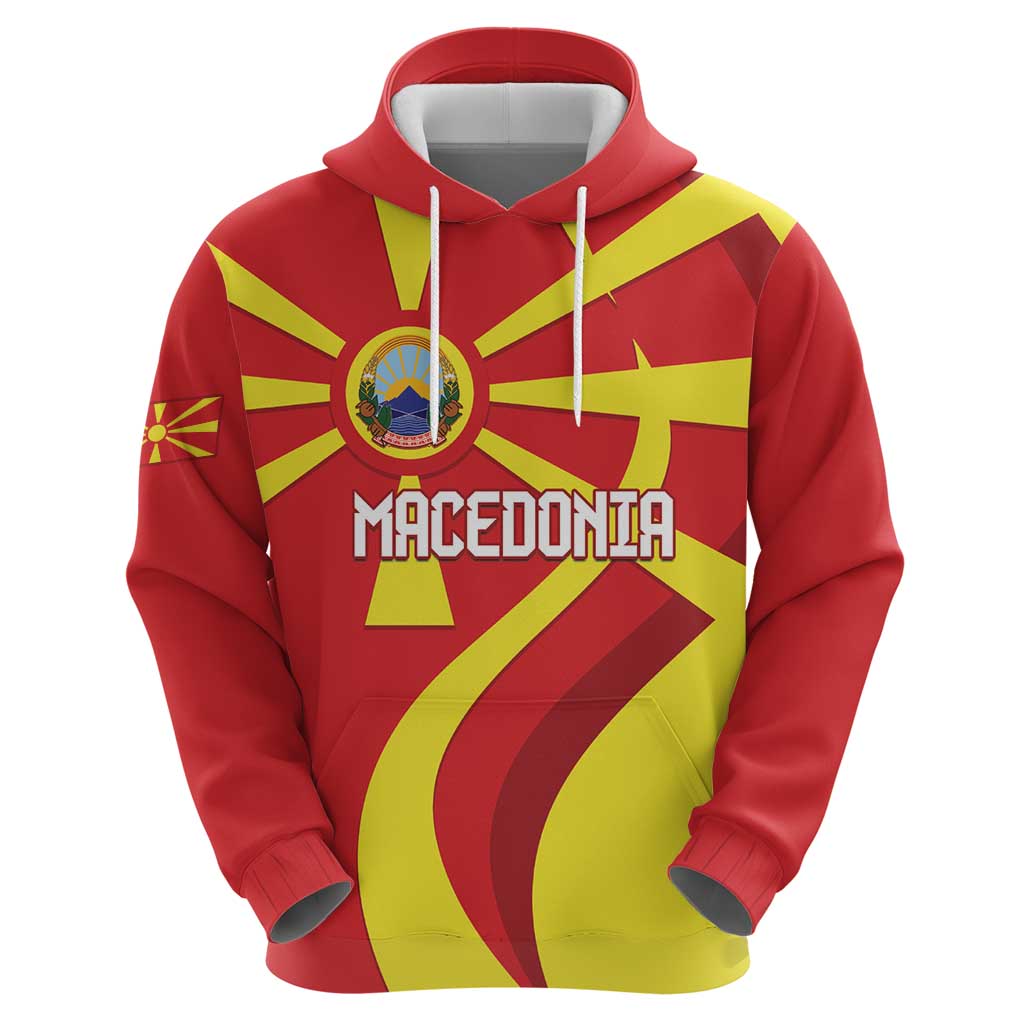 Macedonia National Day Zip Hoodie Makedonija Flag Curves Style