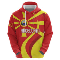 Macedonia National Day Zip Hoodie Makedonija Flag Curves Style