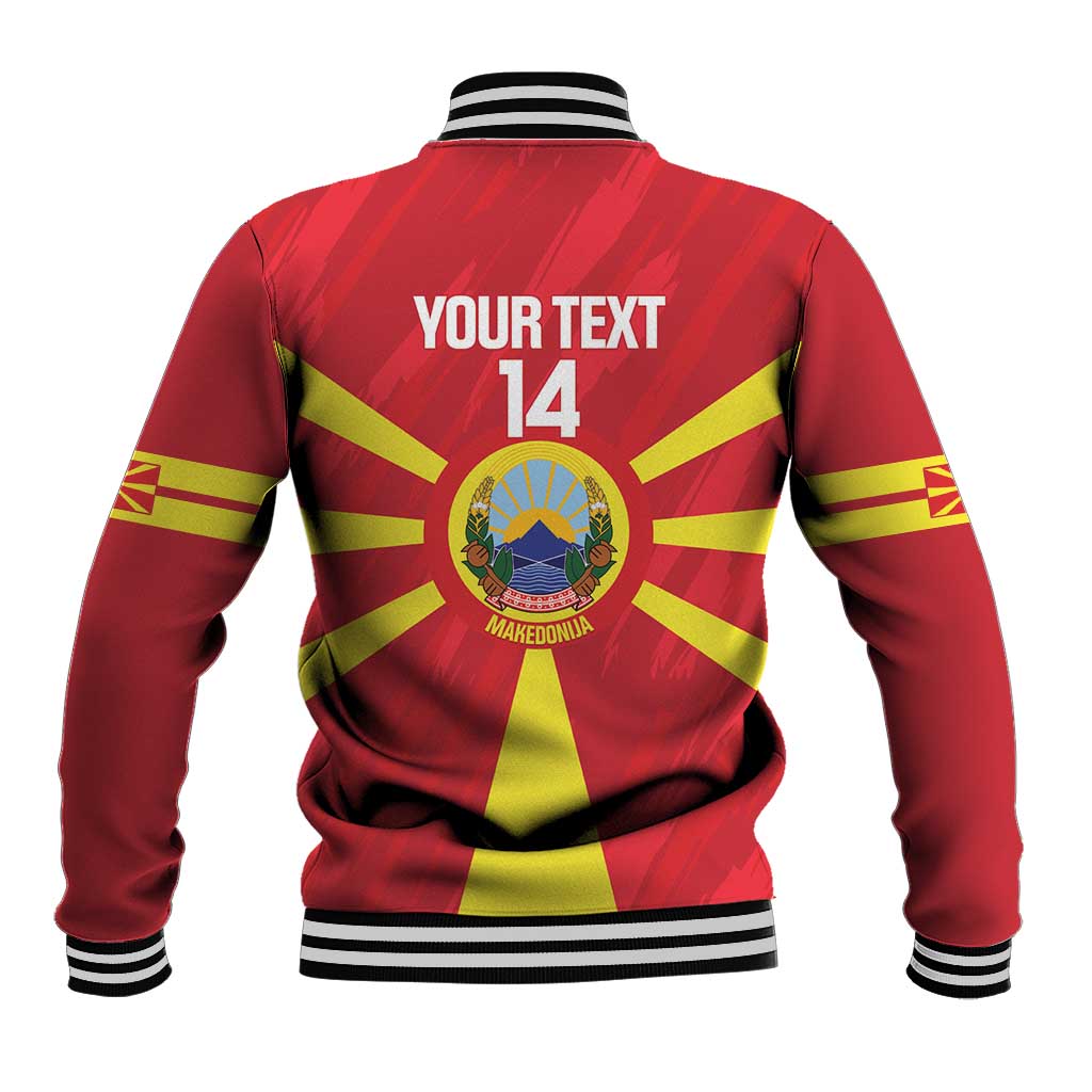 Custom Macedonia Football Baseball Jacket Risovi Napred Makedonija