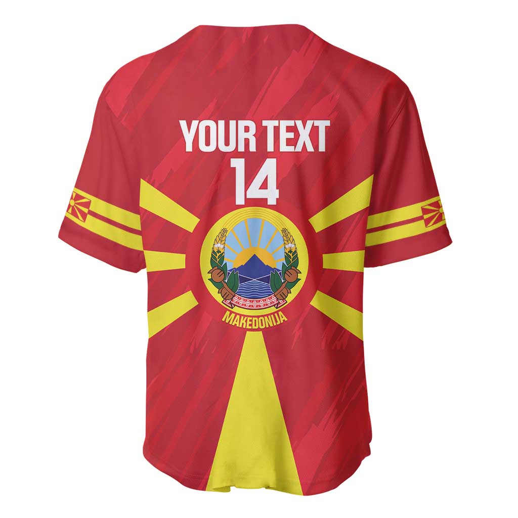 Custom Macedonia Football Baseball Jersey Risovi Napred Makedonija