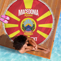 Custom Macedonia Football Beach Blanket Risovi Napred Makedonija