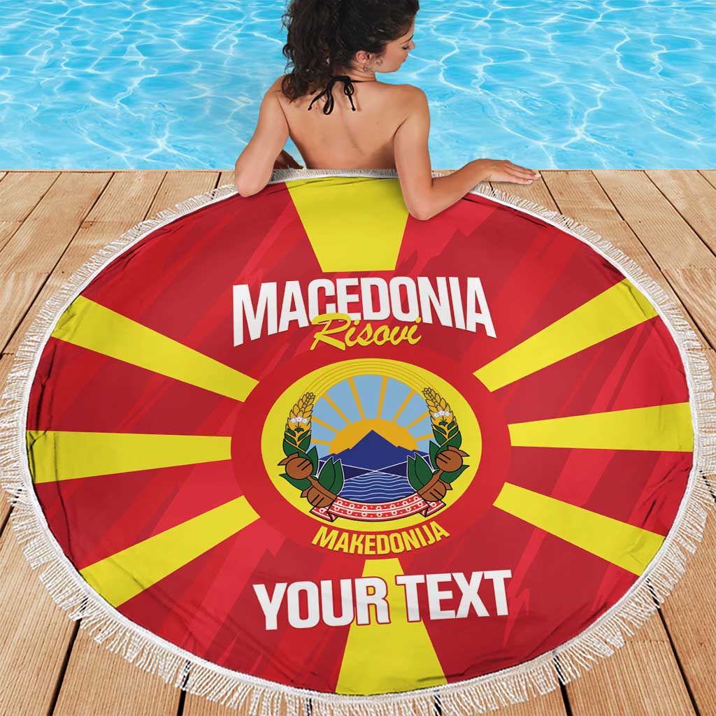 Custom Macedonia Football Beach Blanket Risovi Napred Makedonija