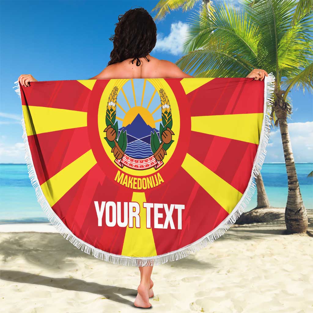 Custom Macedonia Football Beach Blanket Risovi Napred Makedonija