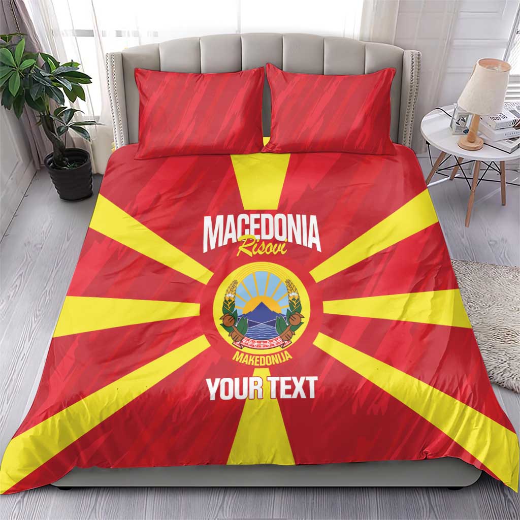 Custom Macedonia Football Bedding Set Risovi Napred Makedonija