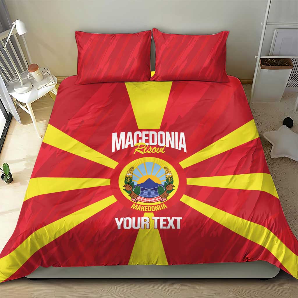 Custom Macedonia Football Bedding Set Risovi Napred Makedonija