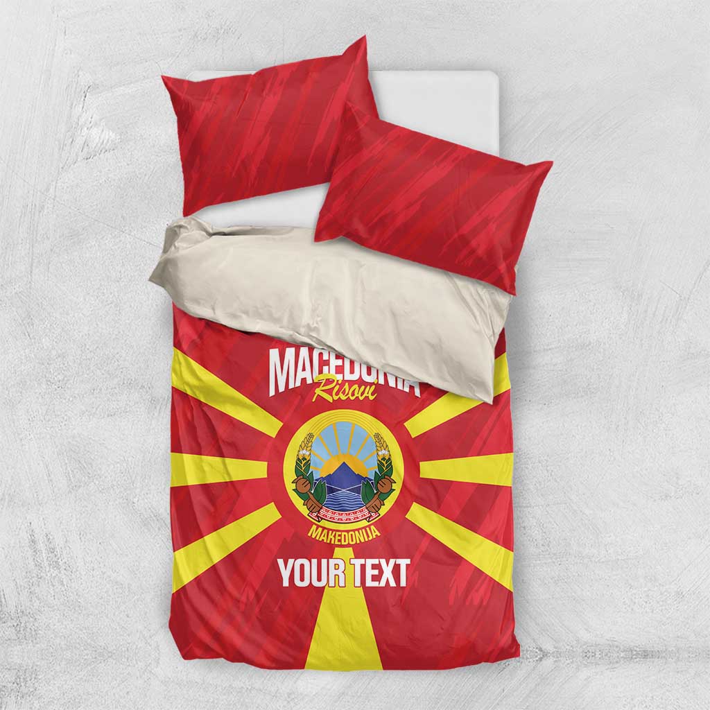 Custom Macedonia Football Bedding Set Risovi Napred Makedonija