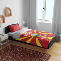 Custom Macedonia Football Bedding Set Risovi Napred Makedonija